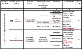 FRAC - Таблица классификации FRAC (фрагмент)